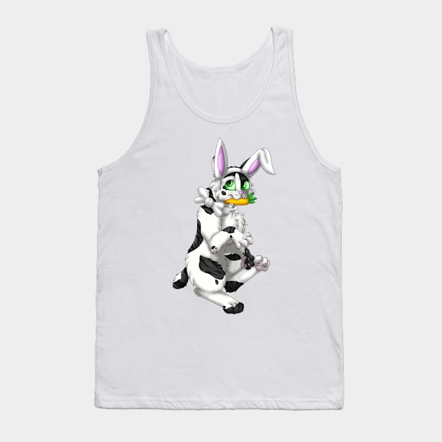 Bobtail BunnyCat: Black Bicolor Tabby (White) Tank Top by spyroid101